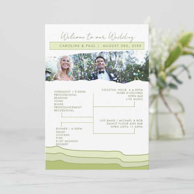 Green Soft Pastel Programme de mariage Modifier la (Debout devant)