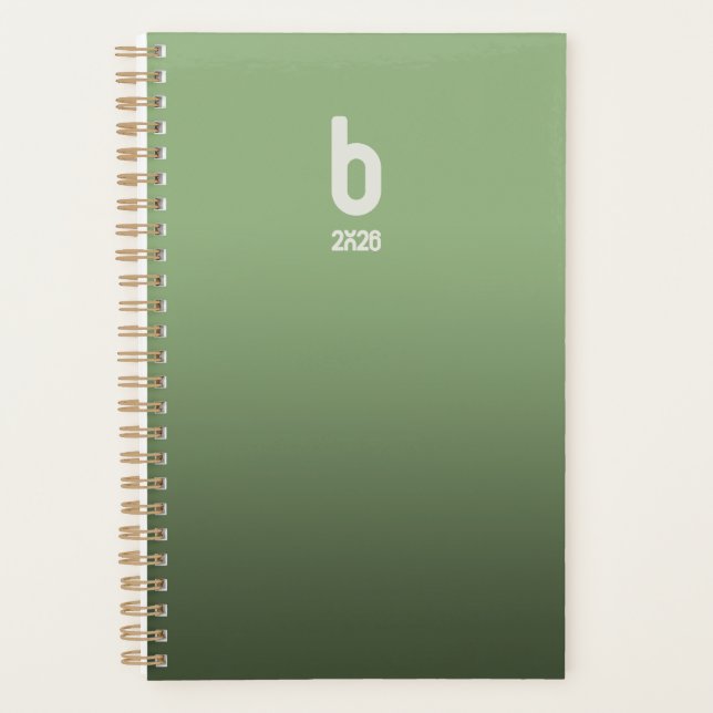 Green Spiral Planner  – 2026 Breath (Devant)
