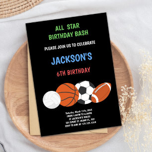 Green Sports Invitation d'anniversaire