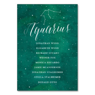 Green Stars Galaxy Carte Cartes de siège Aquarius