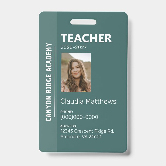 Green Stripe Homeschool Educator ID Badge (Face)