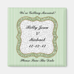 GREEN STRIPED ENREGISTRER LA DATE MAGNET MARIAGE