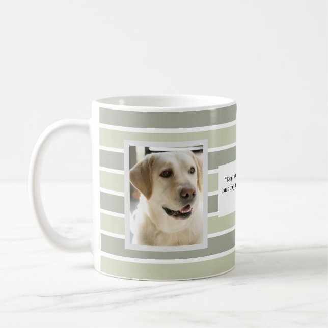 Green Stripes Deux Photo Mug (Gauche)