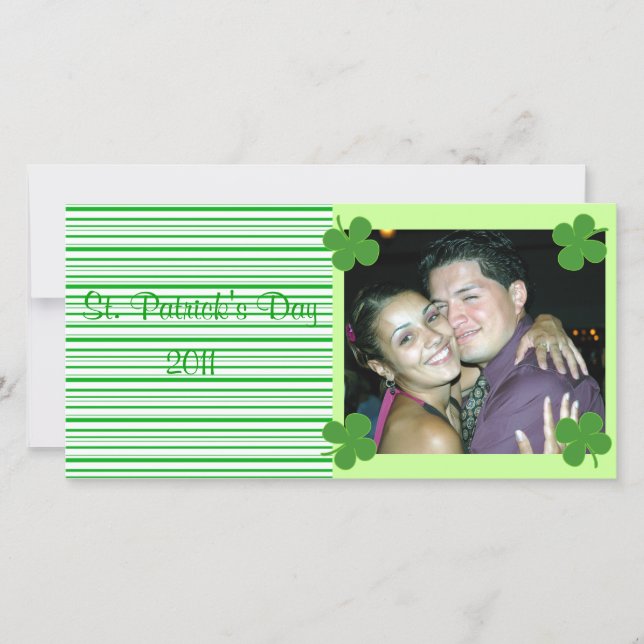 Green Stripes St. Patrick's Carte photo (Devant)
