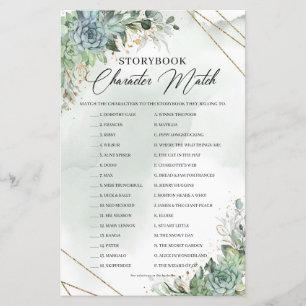 Green succulents fleurs Storybook Character Match