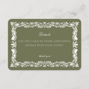 Green Talavera Carreaux Détail Carte Invitation In