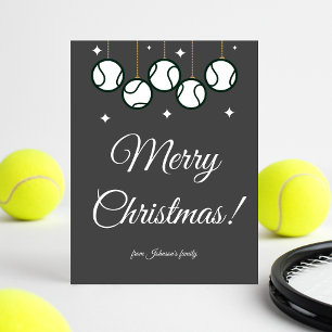 Green Tennis Ball Stars Carte de Noël de vacances