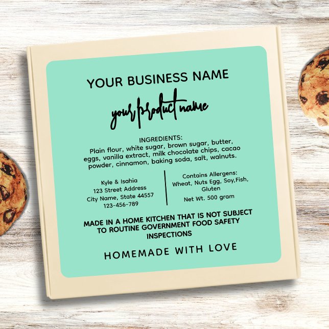 Green Texas Cottage Law étiquette alimentaire auto (Créateur téléchargé)