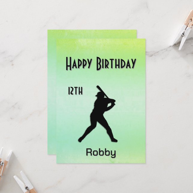 Green Ticket Baseball Anniversaire Fête Invitation (Devant/Arrière en situation)