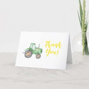 Green Tractor Farm Carte de remerciements d'annive