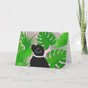 Green Tropical Island Black Dog Merci Cartes