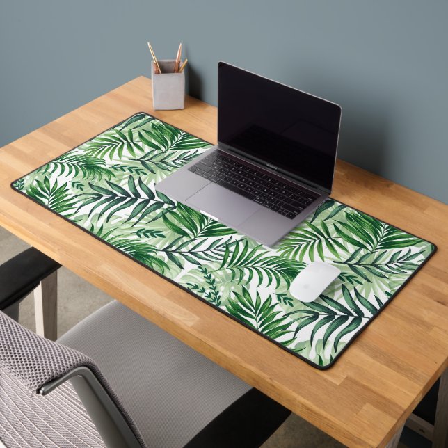 Green Tropical Palm & Monstera Feuille (Bureau 2)