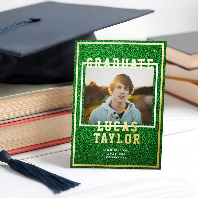 Green Turf Sports Grad Photo Faire-part (Créateur téléchargé)