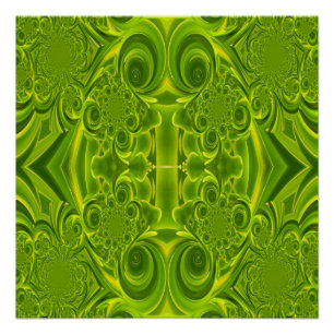 Green Vibrant Swirl Poster parfait
