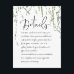 Green Vines Détails Carte de boîtier<br><div class="desc">Une belle et minimaliste Notre cérémonie Mariage invitation avec aquarelle peinte vif vignes suspendues de lierre et de maidenhair,  délicatement pendante du sommet,  avec une police calligraphique manuscrite animée qui ressemble à vous l'avez écrit vous-même pour les titres et le corps; ce qui pourrait être plus romantique.</div>