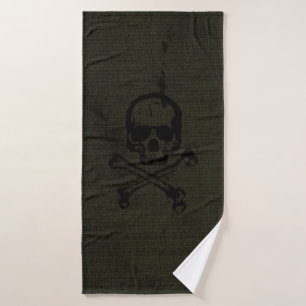 Green vintage Grunge Skull Crossbones Halloween