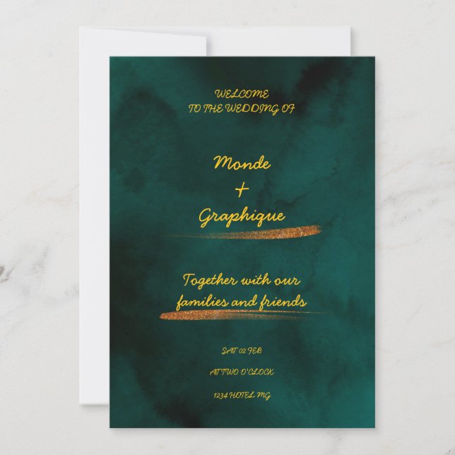 Green Wedding Invitations Art (Devant)