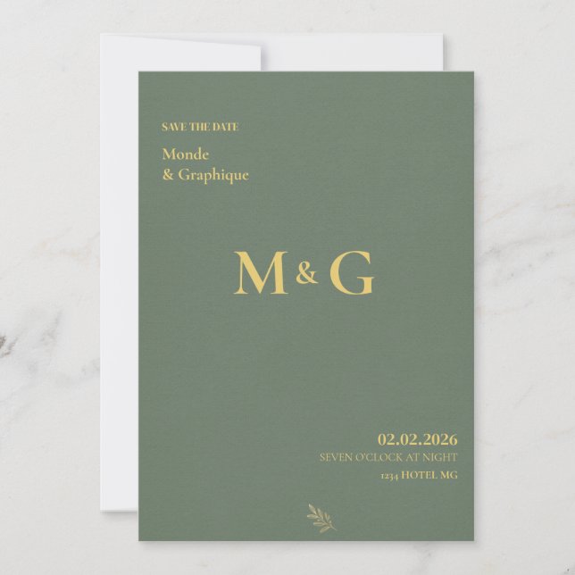 Green Wedding Invitations Art (Devant)
