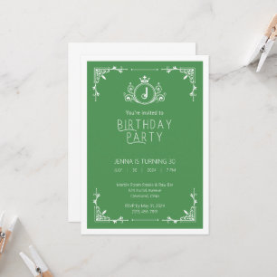 Green & White Fall Invitation Anniversaire