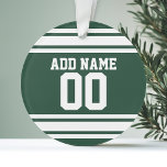 Green White Football Jersey Nom personnalisé Numér<br><div class="desc">Ajoutez votre nom et votre numéro favoris — Ce design sportif est parfait pour tous les amateurs professionnels,  collégiaux ou lycéens. Vous pouvez même les réclamer pour votre équipe de football d'Imaginaire. Cliquez sur le bouton PERSONNALISER pour apporter d'autres modifications.</div>