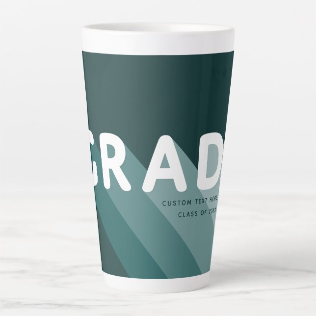 Green White Graduation Custom Cadeau Café Mug (Devant)