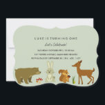Green Woodland Friends Invitation d'anniversaire<br><div class="desc">Produits correspondants dans le magasin GoDesign !</div>