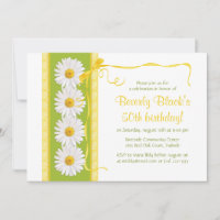 Green Yellow Shasta Daisy Invitation Anniversaire