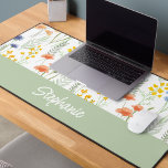 Green Yellow Watercolor Wildflower Monogram Name<br><div class="desc">This monogram name boho wildflower pattern would look beautiful in your home,  accessorizing your living space with a new,  heightened look. It is easily customizable.</div>