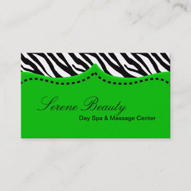 Green Zebra Imprimer Motif animal Carte de visite (Devant)