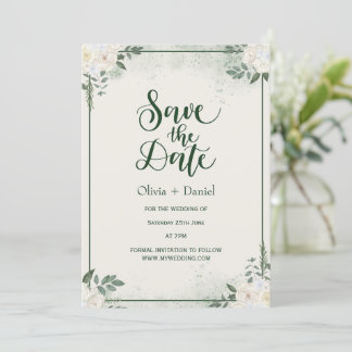 Greenery Elopement Save The Date Invitation