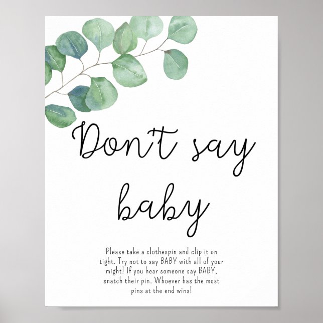 Greenery Eucalyptus - N'appelle pas bébé Affiche (Devant)