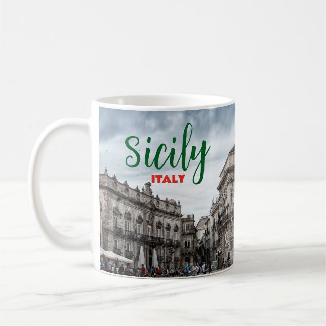 Greetings from Sicily Italy Coffee Mug Italia (Gauche)