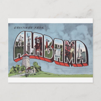 Greetins de Alabama thème carte postale vintage