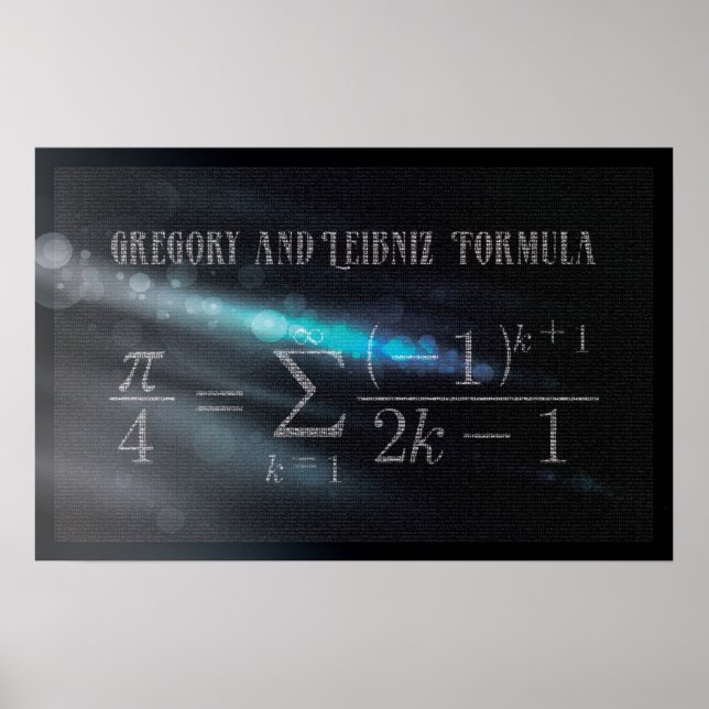 Gregory et Leibniz Pi Formula - Math Poster (Devant)