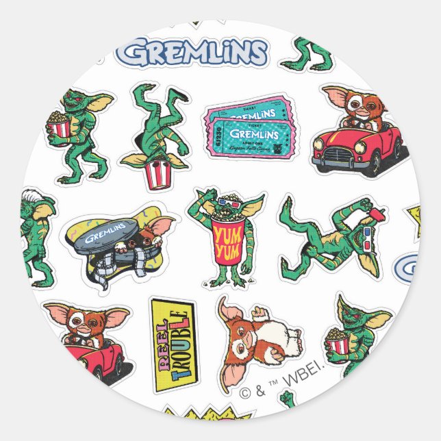 Gremlins™ Autocollants Drôles Motifs (Devant)