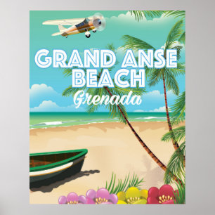 Grenada Grand Anse Beach Affiche de voyage
