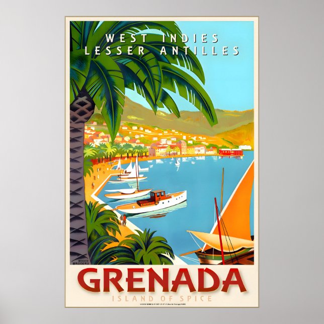 Grenade Antilles Caraïbes Affiche de voyage Roger (Devant)