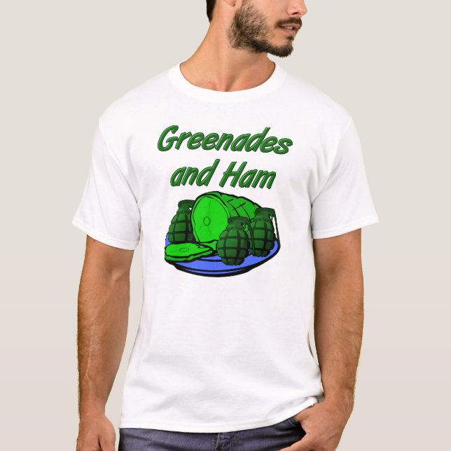 Grenades et Jambon T-shirt Drôle (Devant)