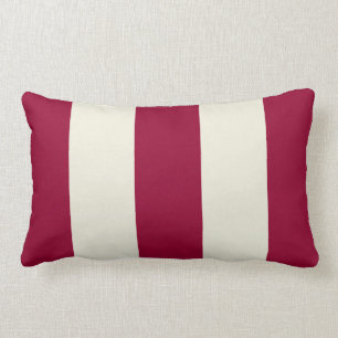 Grenat et coussin de rayure d'Ecru