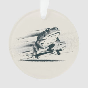 Grenouille à patins – Art animalier vintage d'acti