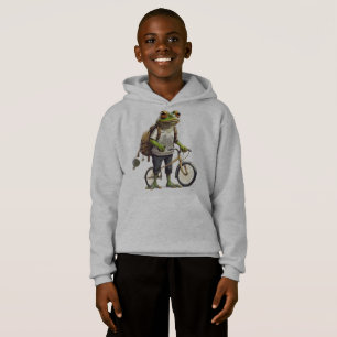 Grenouille adorable en T-shirt et sac à dos Bicycl