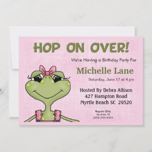 Grenouille Anniversaire Invitation Pour Filles