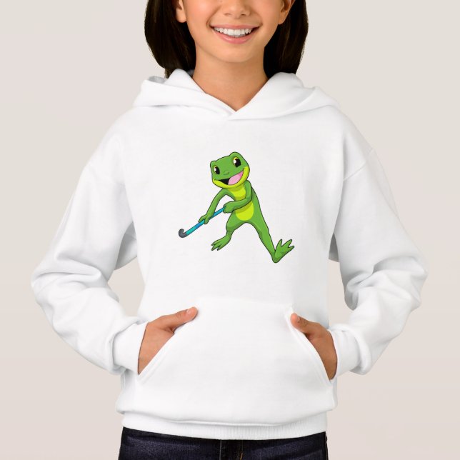 Grenouille au hockey avec une batte de hockey (Devant)