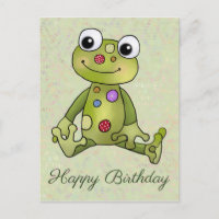 Grenouille avec carte postale