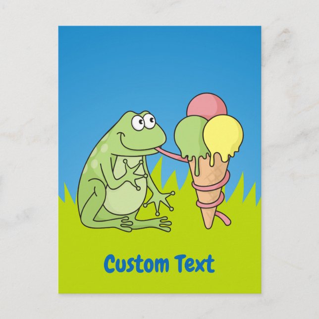 Grenouille avec carte postale Icecream (Devant)