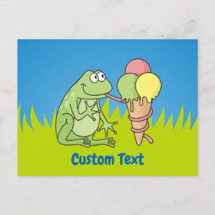 Grenouille avec carte postale Icecream