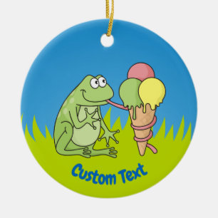 Grenouille avec ornement en céramique Icecream