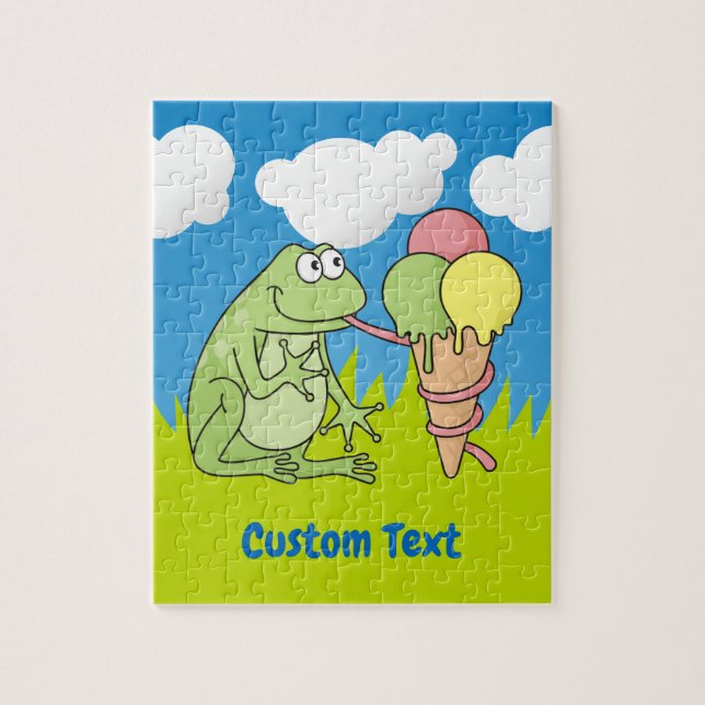 Grenouille avec puzzle à crème glacée (Vertical)