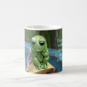 Grenouille avec une tasse de message