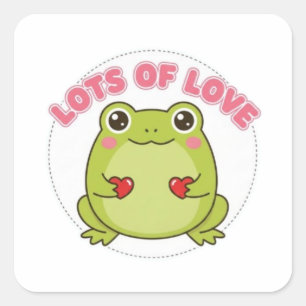 Grenouille « Beaucoup d'amour » Autocollant Grenou